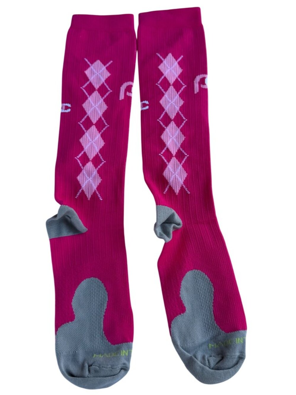 PRO Compression Vibrant Pink Over-the-Calf Compression Socks w/Pink Diamonds-NWT